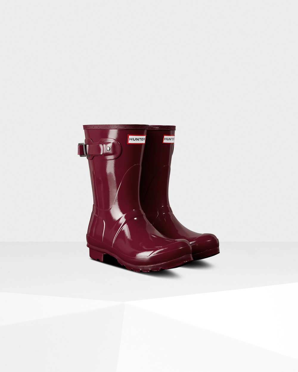 Women Hunter Original Gloss | Short Rain Boots Claret/Red | NZ-13980-TQRS